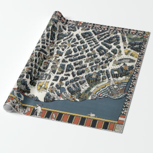 Papier Cadeau Carte du théâtre londonien Vintage 1915