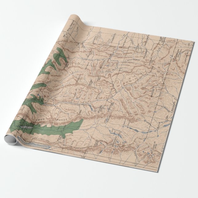Papier Cadeau Carte forestière nationale Old Lewis and Clark (19 (Déroulé)