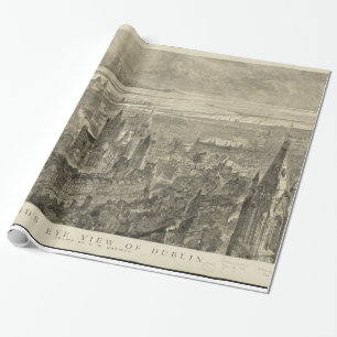 Papier Cadeau Carte imagée vintage de Dublin Irlande (1890)