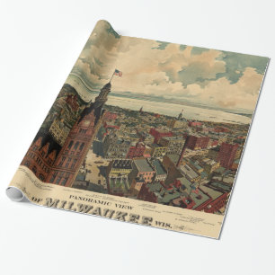 Papier Cadeau Carte imagée vintage de WI de Milwaukee (1898)