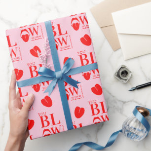 Papier Cadeau Carte Jour des Valentines Rouge Rose