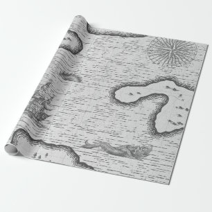 Papier Cadeau Carte marine antique