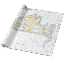 Papier Cadeau Carte nautique authentique Martha's Vineyard