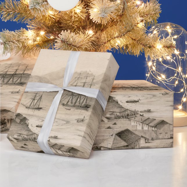 Papier Cadeau Carte Old Monterey CA (1850) (Vacances)