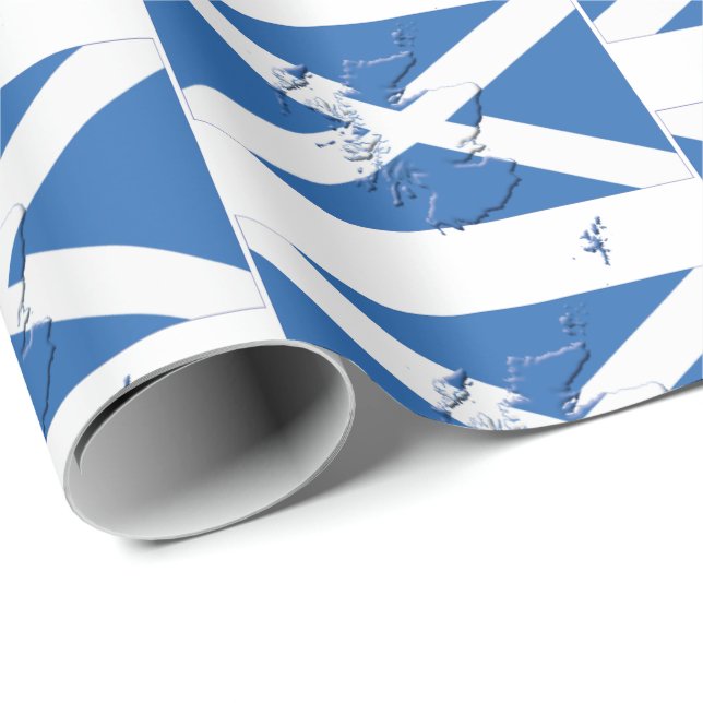 Papier Cadeau Carte Plan SCOTLAND SALTIRE DRAPEAU (Coin rond)