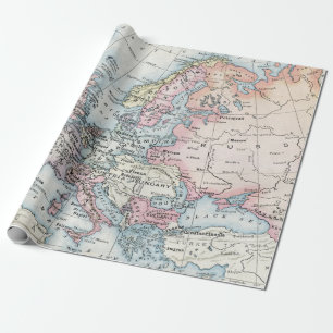 Papier Cadeau Carte politique de l'Europe (1916)