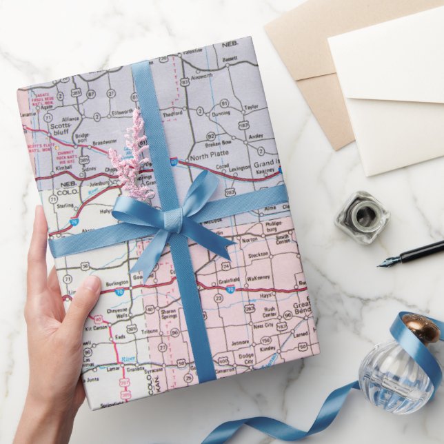 Papier Cadeau Carte routière du Midwest (Cadeaux)