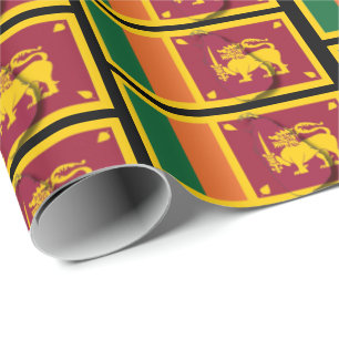 Papier Cadeau Carte SRI LANKA Drapeau sri-lankais