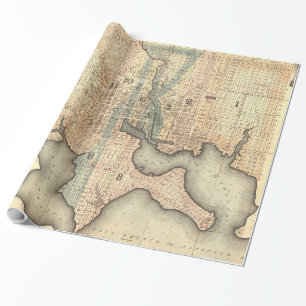 Papier Cadeau Carte vintage de Baltimore le Maryland (1822)