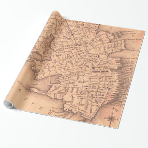 Papier Cadeau Carte vintage de Charleston la Caroline du Sud