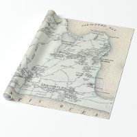 Carte vintage de Hampton est New York (1873)