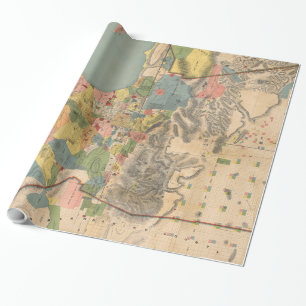Papier Cadeau Carte vintage du comté de Los Angeles CA (1888)