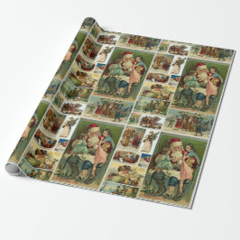 Papier Cadeau Cartes de Noël rétro vintage Collage