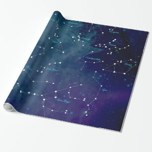 Papier Cadeau Cartes du ciel Constellations Astronomie