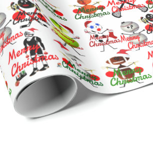 Papier Cadeau Cartogrammes de Noël remplis par les sports