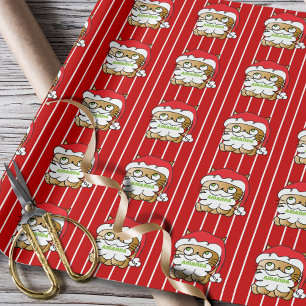 Papier Cadeau Carton de Noël très drôle Chat Rouge personnalisé