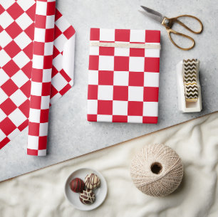 Papier Cadeau Carton rouge gras et blanc