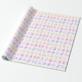 Papier Cadeau Cartoon coloré Motif animal