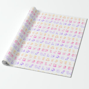 Papier Cadeau Cartoon coloré Motif animal