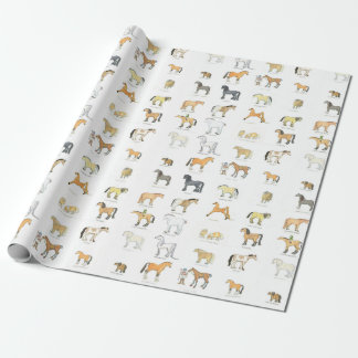 Papier Cadeau Cartoon Horse Breeds enveloppant papier