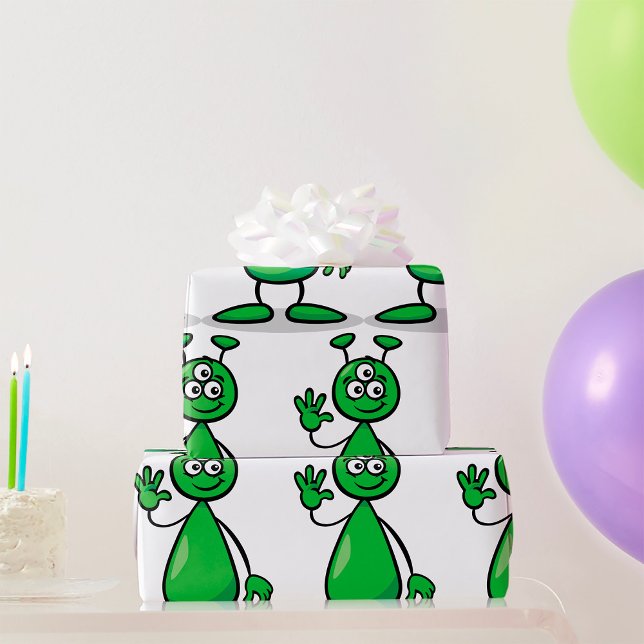 Papier Cadeau Cartoon Martian (Créateur téléchargé)