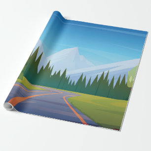 Papier Cadeau Cartoon Mountain