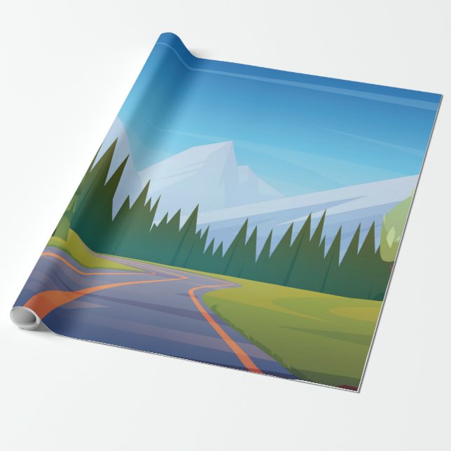 Papier Cadeau Cartoon Mountain (Déroulé)