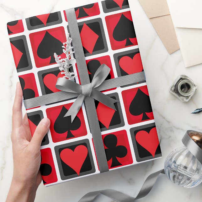 Papier Cadeau Casino Poker Cartes Enveloppement Papier (Poker Casino Wrapping Paper. Suits)