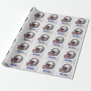 Papier Cadeau Casque de football de motivation inspirante nom