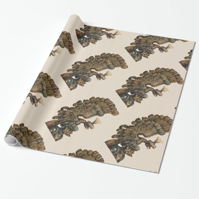PAPIER CADEAU CASQUE DE NUIT ANTIQUE AVEC AILE (Déroulé)