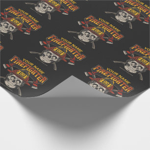 Papier Cadeau Casque de pompier personnalisé Crâne Hache Pompier