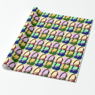 Papier Cadeau Casques de quatre couleurs Pop Art