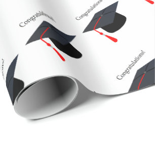 Papier Cadeau Casquette noire Félicitations Enveloppement cadeau
