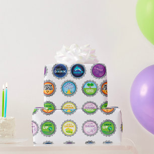 Papier Cadeau Casquettes de bouteilles