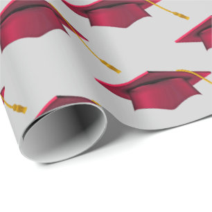 Papier Cadeau Casquettes de la Red Graduation sur Grey