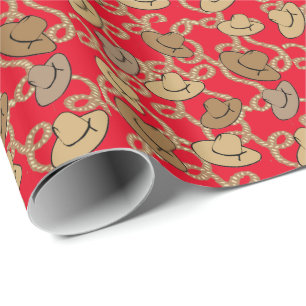 Papier Cadeau Casquettes et cordes de cowboy occidentaux