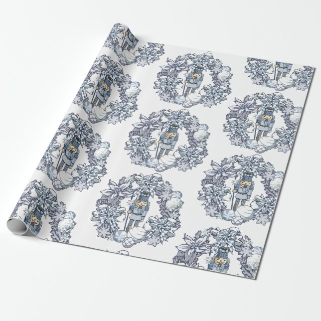 Papier Cadeau Casse-noisette blanche (Déroulé)