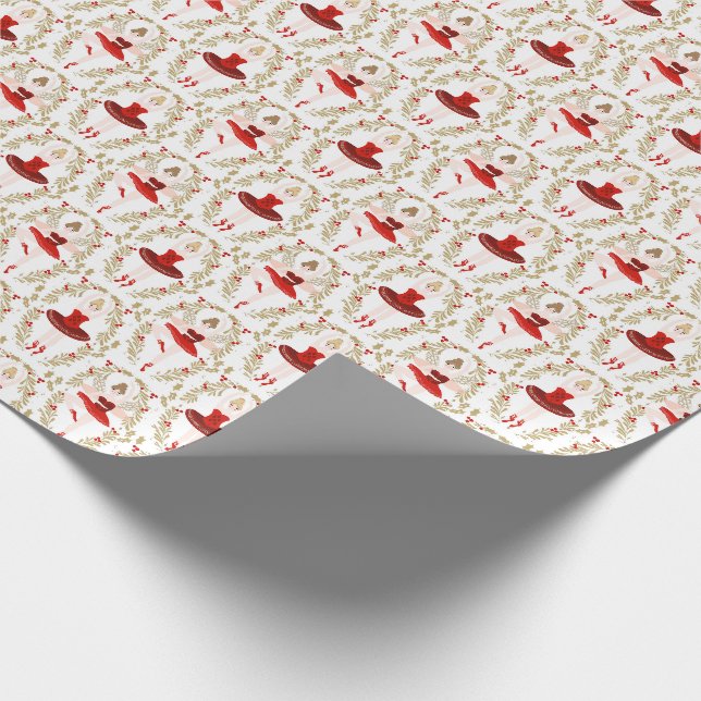 Papier Cadeau Casse-noisette de fée de prune de sucre Noël (Coin)