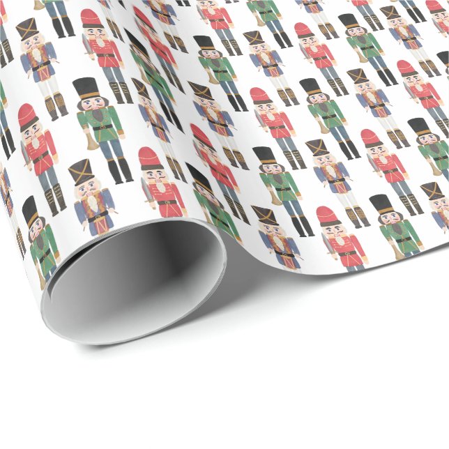 Papier Cadeau Casse-noisettes Traditionnel Fêtes de Noël Familia (Coin rond)