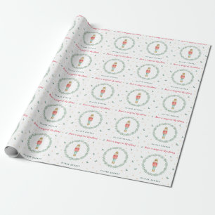 Papier Cadeau Casse-noix mignonne Noël rose moderne famille