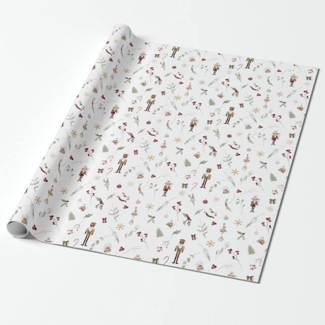 Papier Cadeau Casse-noix moderne Ballerina Souris King Noël (Déroulé)