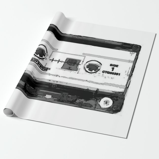 Papier Cadeau Cassette Pop Art (Déroulé)