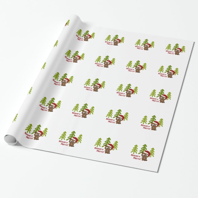 Papier Cadeau Castor-y joyeux ! Castor mignon de Noël (Déroulé)