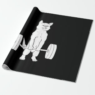 Papier Cadeau Cat Weightlifting And Gym