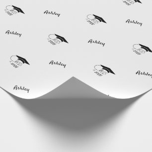 Papier Cadeau Catégorie d'année personnalisée Nom moderne Noir