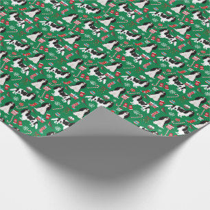 Papier Cadeau Cavalier le roi Charles Spaniel Noël Tricolé