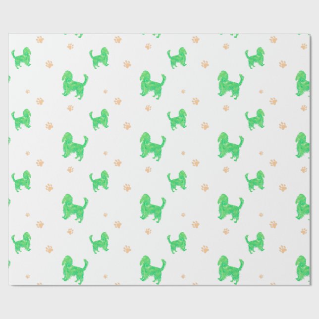 Papier Cadeau Cavalier Wrapping Paper – Minimal Green Gift (Plat)