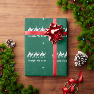 Papier Cadeau Ce soir nous chevauchons Noël foi chrétienne Xmas