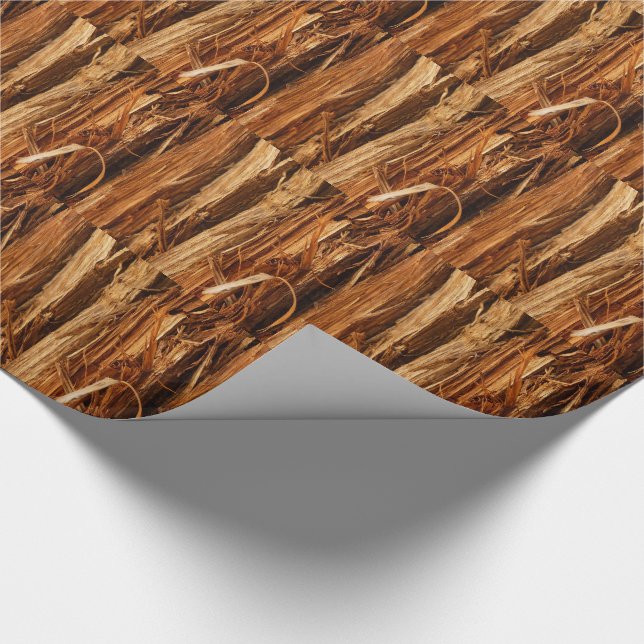 Papier Cadeau Cèdre texturé en écorce de bois (Coin)