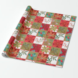 Papier Cadeau Ceinture à fleurs en étoile de Noël